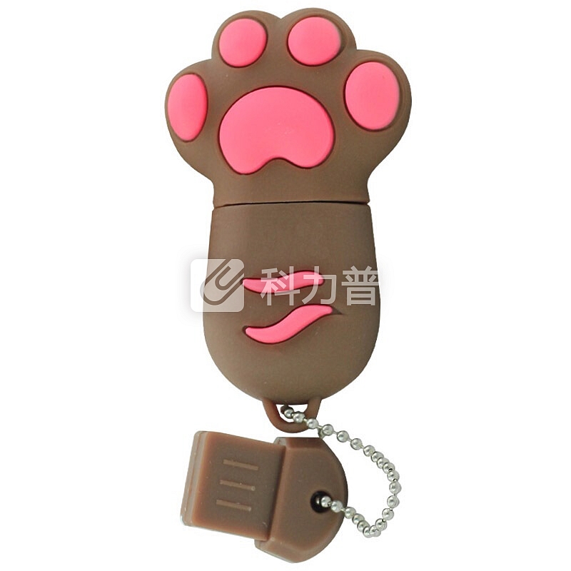 权尚(Transshow)32GB USB2.0 U盘 卡通猫爪 咖啡色 创意可爱 礼品优盘 安全可靠