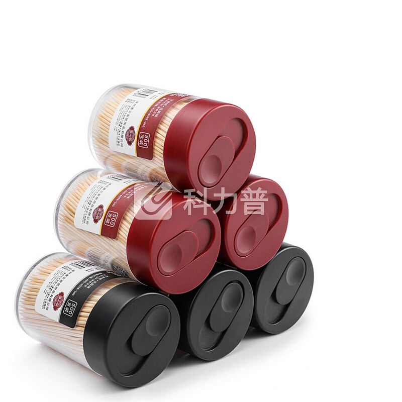 唐宗筷 2罐1000支 牙签 黑+红简约2罐装牙签 家用竹牙签 C6229