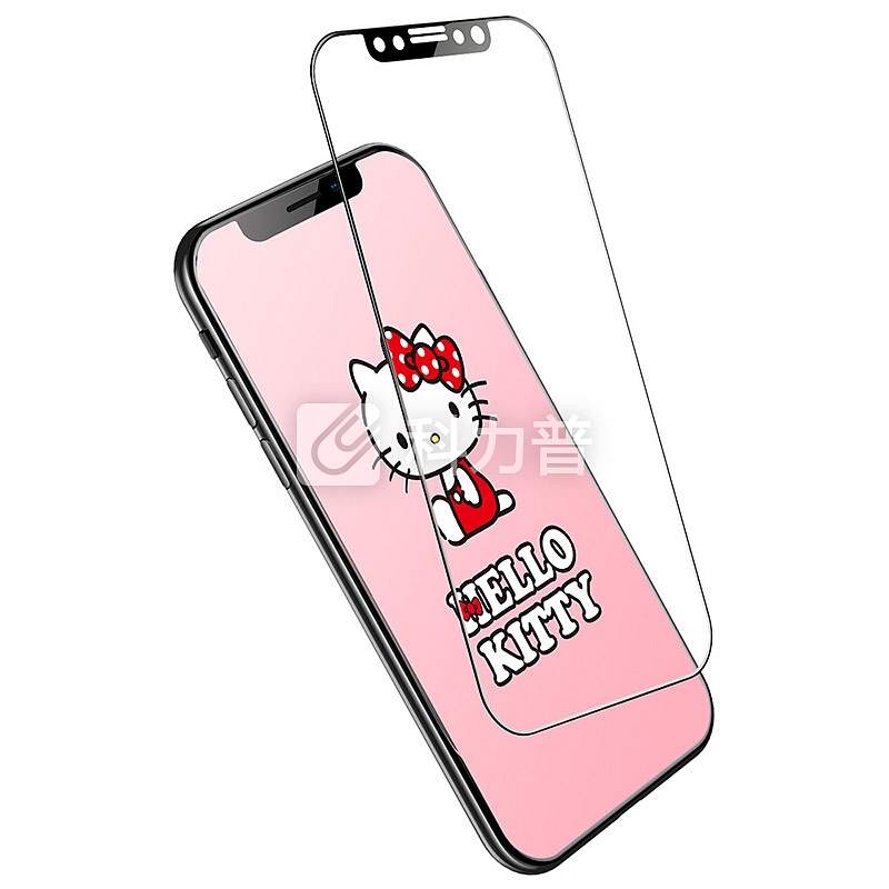 Hello Kitty 苹果X/XS钢化膜 iphoneXS钢化膜 3D软边全屏覆盖高清防爆玻璃膜 黑色