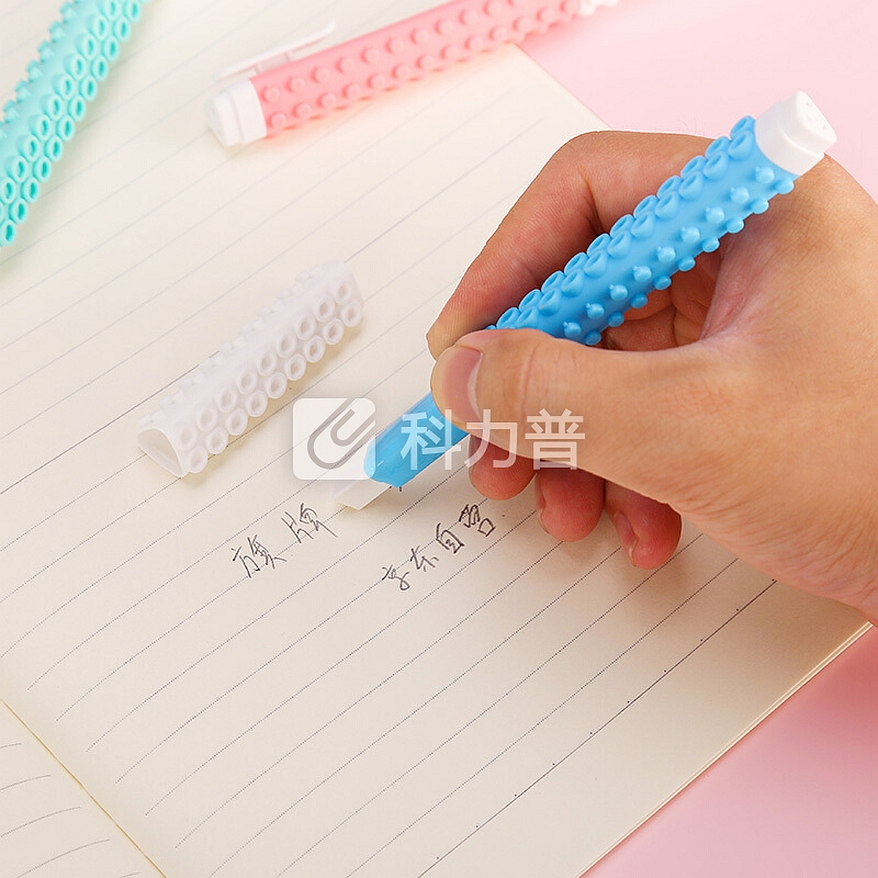 旗牌(Shachihata)Artline BLOX儿童学生拼接伸缩滑动护套笔形铅笔橡皮擦细细擦 红莓粉 KTX-ER3