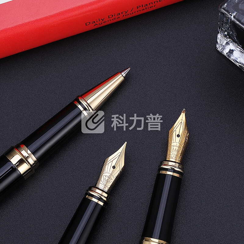 公爵(DUKE)洛塞纳三用笔 宝珠笔+美工笔+钢笔三款一体/送人/自用/练字均可/礼盒装/金色