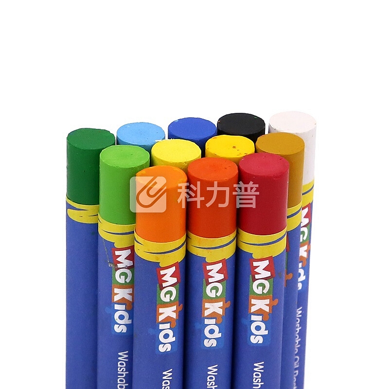 晨光 M＆G 晨光(M&G)文具MGKIDS系列12色油画棒易洗儿童美术绘画彩色蜡笔 12支/盒ZGM91129 12色 平头