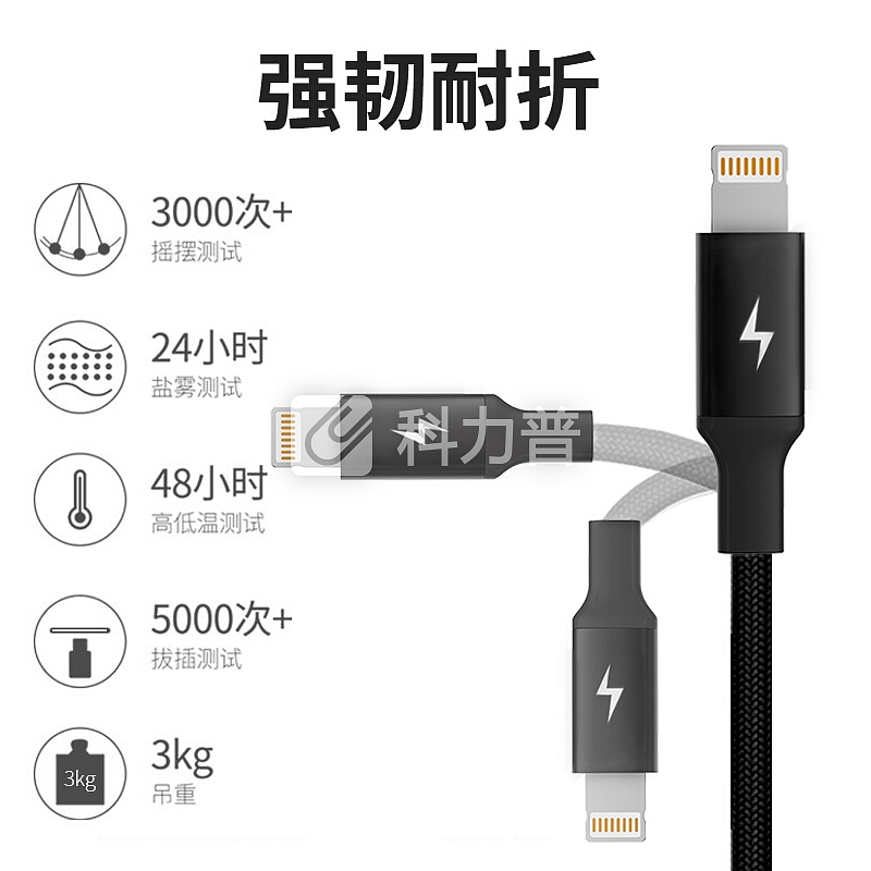 ESCASE 数据线一拖三苹果充电线三合一适用原装Type-c安卓iPhoneXSMax华为小米手机充电器线快充多功能C15S黑
