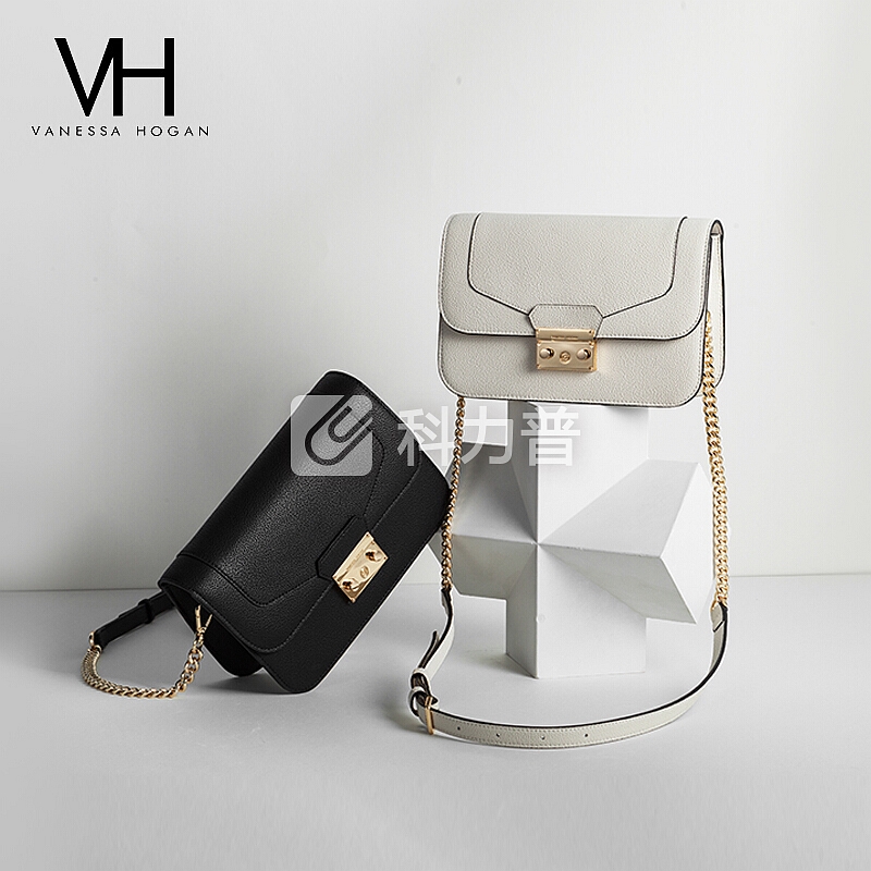 VANESSA HOGAN VH女包ck风单肩包轻奢清新牛皮时尚奢侈品休闲仙女链条ck斜挎包1808259BLA 黑色