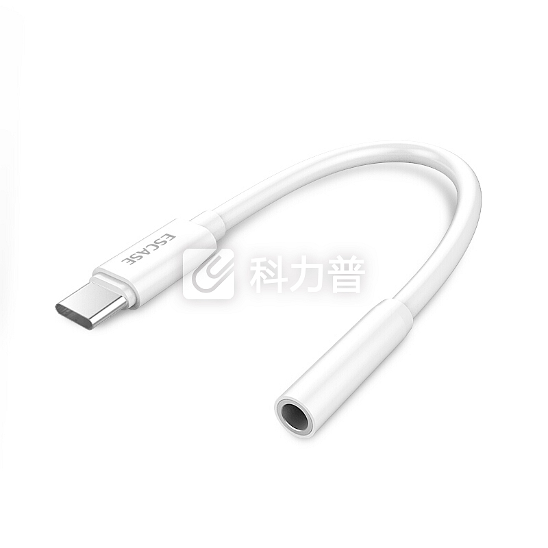 ESCASE Type-C耳机转接头3.5mm耳机音频线快充手机通话听歌二合一转换器小米8/8SE/华为P20Pro手机线 典雅白