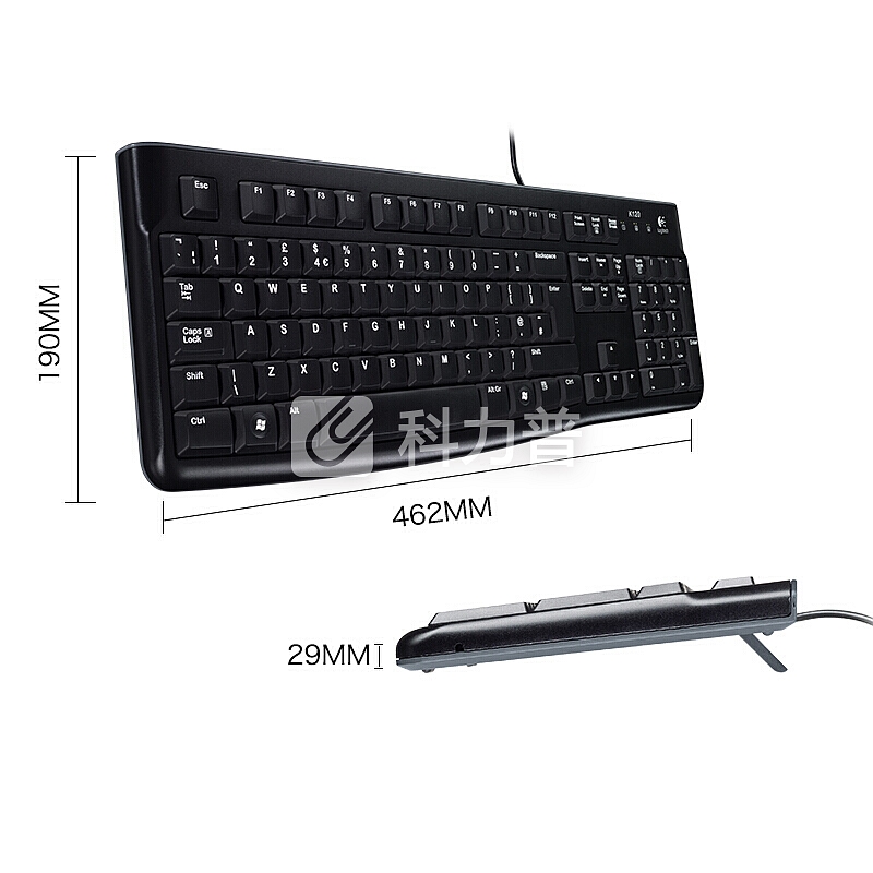 罗技 Logitech 罗技（Logitech）K120有线USB键盘 家用办公电脑笔记本通用U口键盘 黑色