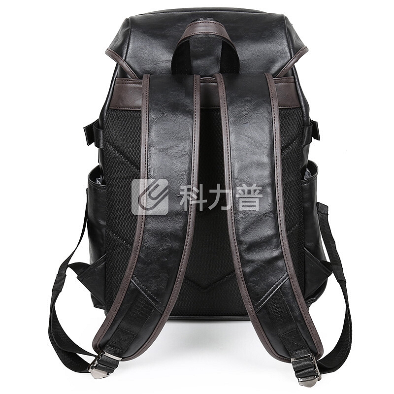 轻骑者 轻骑者 休闲双肩包男士背包韩版学生书包皮时尚潮流运动旅行包 5812黑色