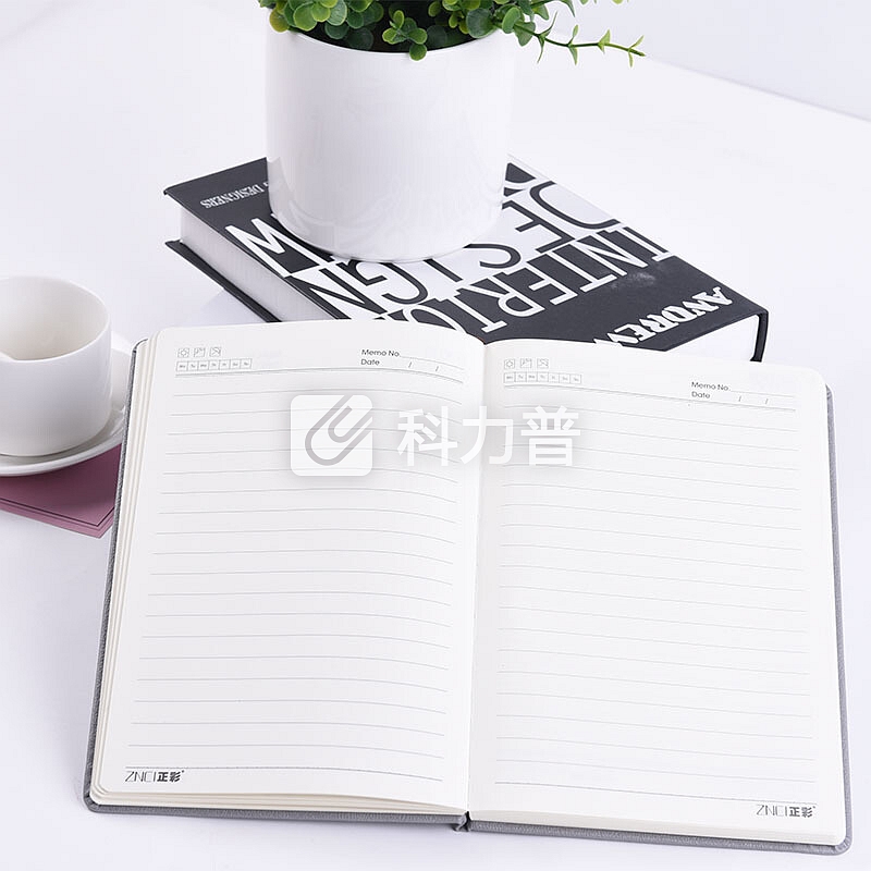 正彩(ZNCI)A5绑带笔记本文具/日记本/记事本/皮面本子商务办公用品136页 4316-A5灰色