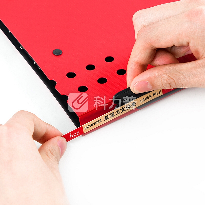 飞兹(fizz)A4加厚双强力文件夹子/彩色档案夹/资料夹/办公用品/学生试卷收纳夹 红色FZ101022