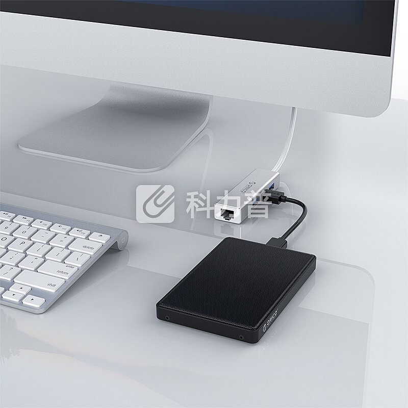 奥睿科(ORICO)USB分线器 3口HUB集线器转千兆网口RJ45网线接口 笔记本台式机外置网口转换器 XD-U31
