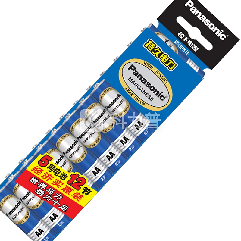 松下(Panasonic)碳性5号五号干电池12节适用于遥控器玩具万用表门铃R6PNU/12SC