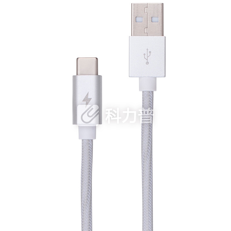摩米士MOMAX Type-C数据线充电线 尼龙编织USB-C充电器电源线 支持华为小米三星荣耀等手机 1米银色