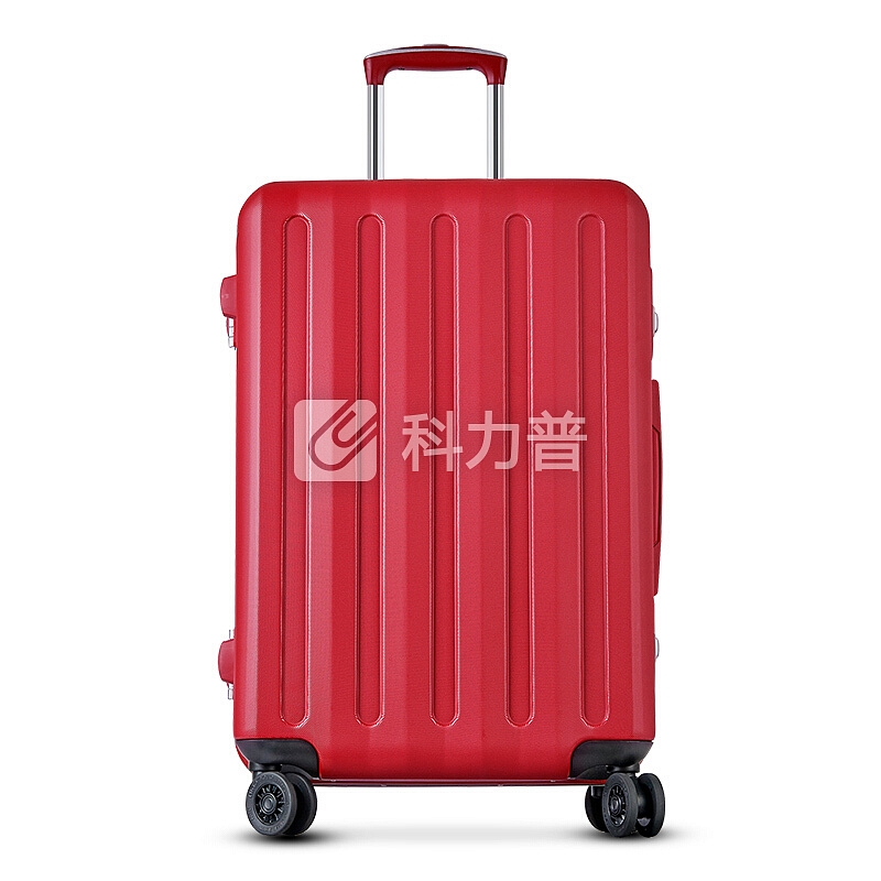 爱可乐(Echolac)铝框拉杆箱 防刮双TSA密码锁行李箱 双排8轮旅行箱PCT008E红色20英寸