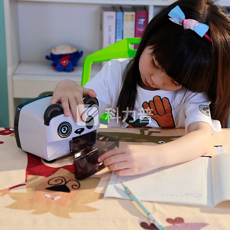 【京东自营品质】宗茂小学生电动铅笔刀卡通卷笔刀全自动削笔器转笔刀削笔刀多功能儿童 熊猫款+阅读架