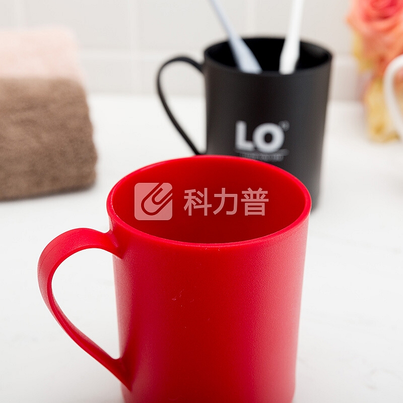 优鹉 优鹉 七夕情人节情侣塑料漱口杯牙刷杯便携漱口杯礼品套装 红黑套装