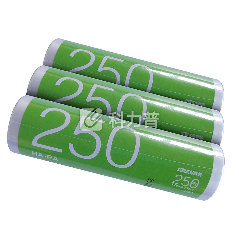 笑妈妈 点断式PE食品加厚保鲜袋 小号17cm*25cm*250只*3卷 组合装