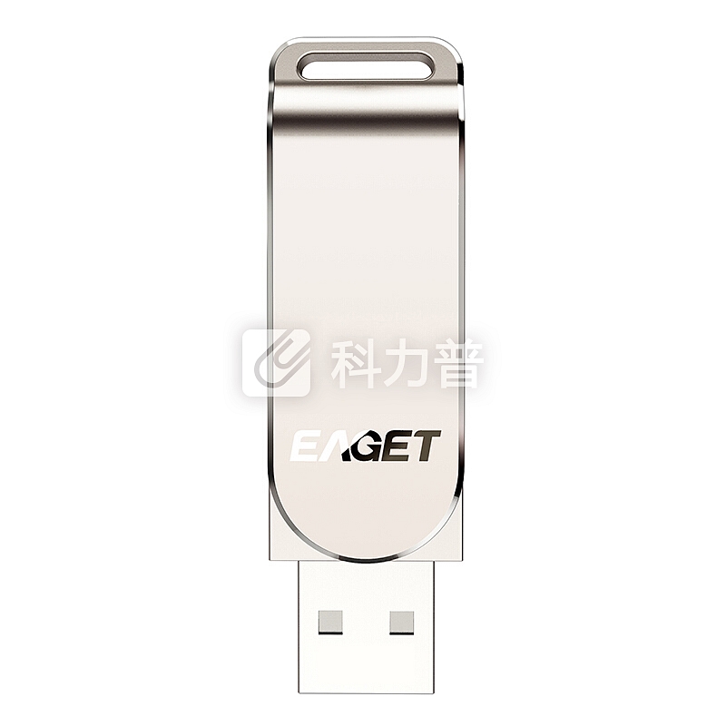 忆捷(EAGET)128GB USB3.0 U盘 F60高速全金属360度旋转车载优盘珍珠镍色