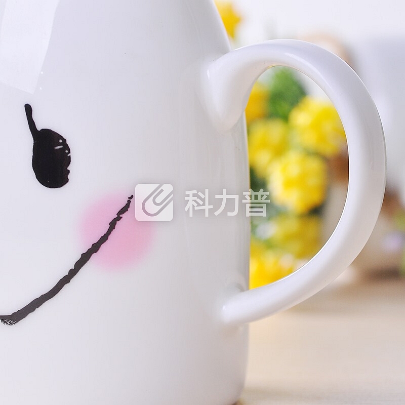 贝瑟斯 早餐杯 陶瓷马克杯 笑脸牛奶杯水杯 陶瓷水杯子茶杯子女喝水杯cup可爱超萌杯子
