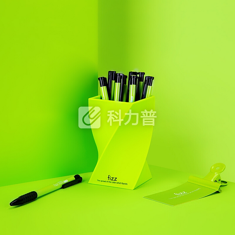 飞兹(fizz)创意铅笔筒精品肤感系列/桌面收纳办公用品X型 绿色FZ210005