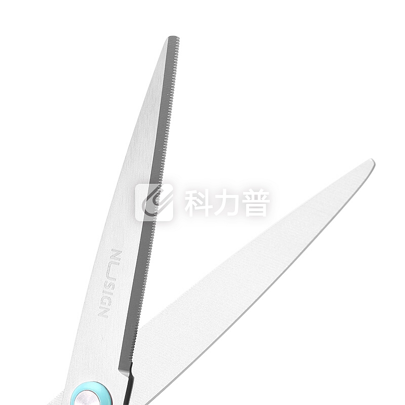 纽赛(NUSIGN)175mm镀钛防粘剪刀 锯齿剪片包胶剪刀 新桥蓝NS053