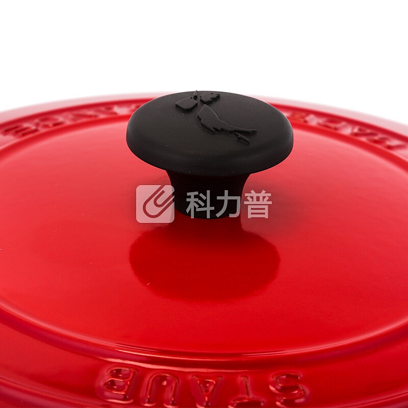 Staub 珐琅铸铁锅具 搪瓷圆形汤锅炖锅 樱桃红 24cm Essential系列 法国进口