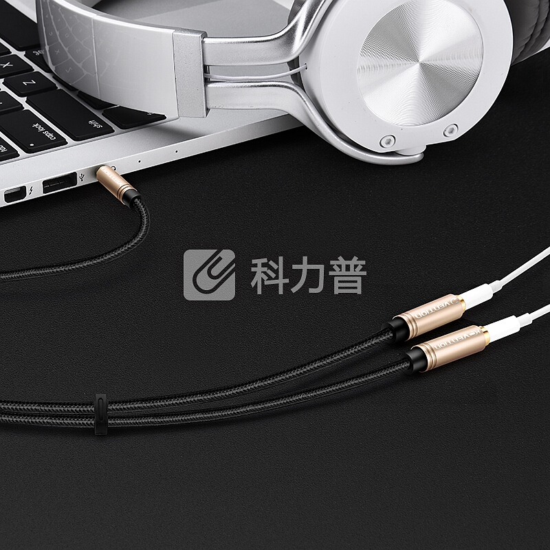 威迅(VENTION)耳机麦克风一分二转接线 3.5音频线手机耳机二合一转换头 笔记本电脑耳麦分线器0.3米BBCBY-M