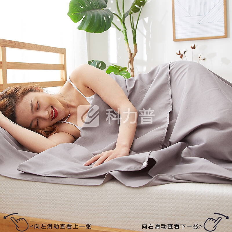 班哲尼 隔脏床单睡袋聚酯纤维旅行酒店防脏床单睡袋单人双人加宽便携式旅游防脏床单 驼色115*210cm