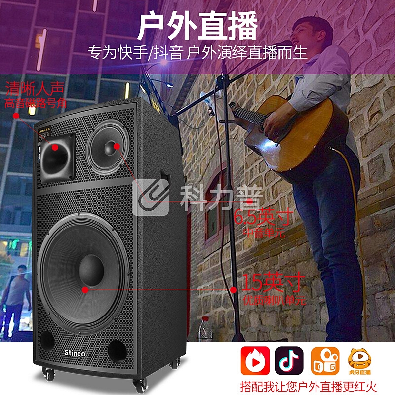 新科 新科 （Shinco） Q500户外广场舞拉杆音箱 蓝牙移动视频大屏播放器带双麦克风