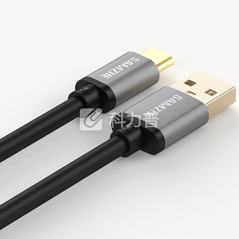 山泽 Type-c数据线 安卓手机充电器线 铝合金电源线头 支持华为Mate20Pro/P20 小米8SE/6x 1米 黑色