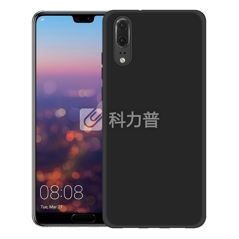 狄客 华为P20手机壳 微砂硅胶防摔软壳保护套 黑色
