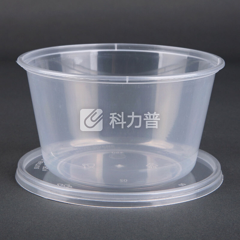 奥美洁 奥美洁 一次性餐盒圆形透明带盖打包保鲜盒10只装带盖450毫升