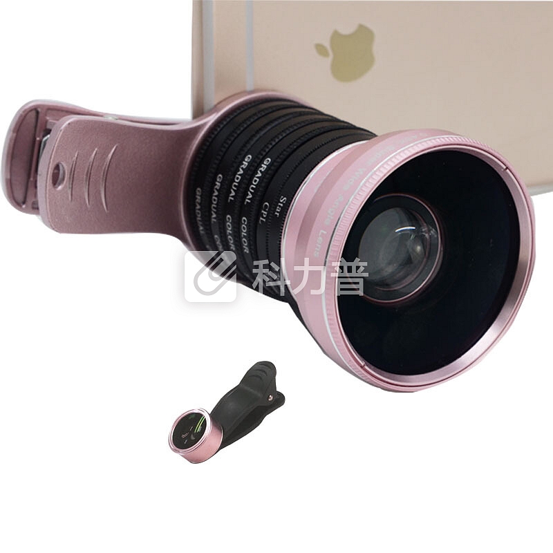 KYOTSU景胜 手机镜头 广角微距鱼眼九合一苹果iphone华为小米通用自拍照相单反外置摄像头玫瑰金