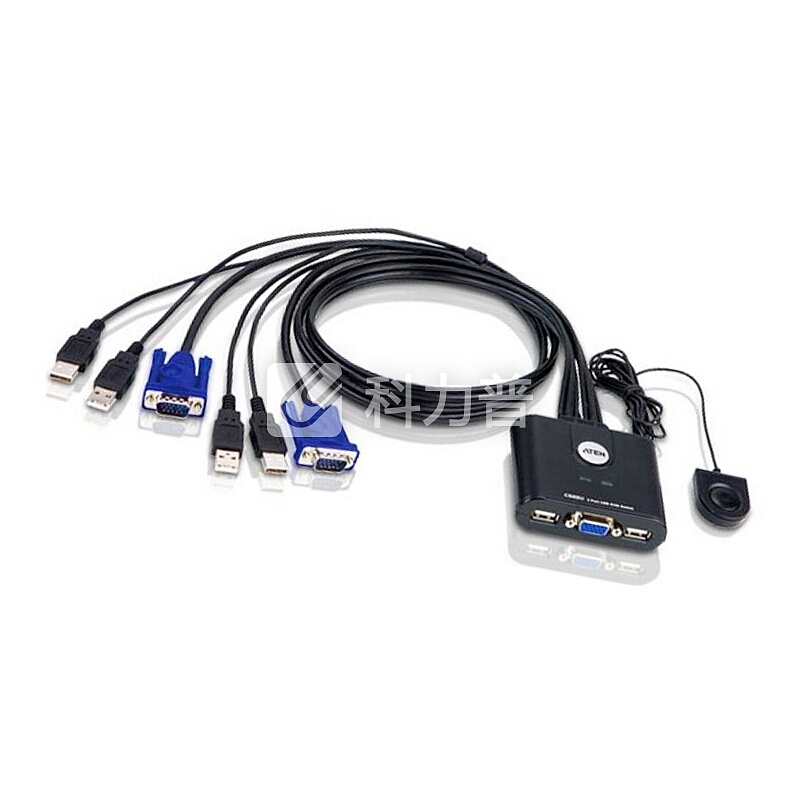 ATEN宏正多电脑KVM切换器2口usb键鼠共享器 2进1出VGA切换器CS22U