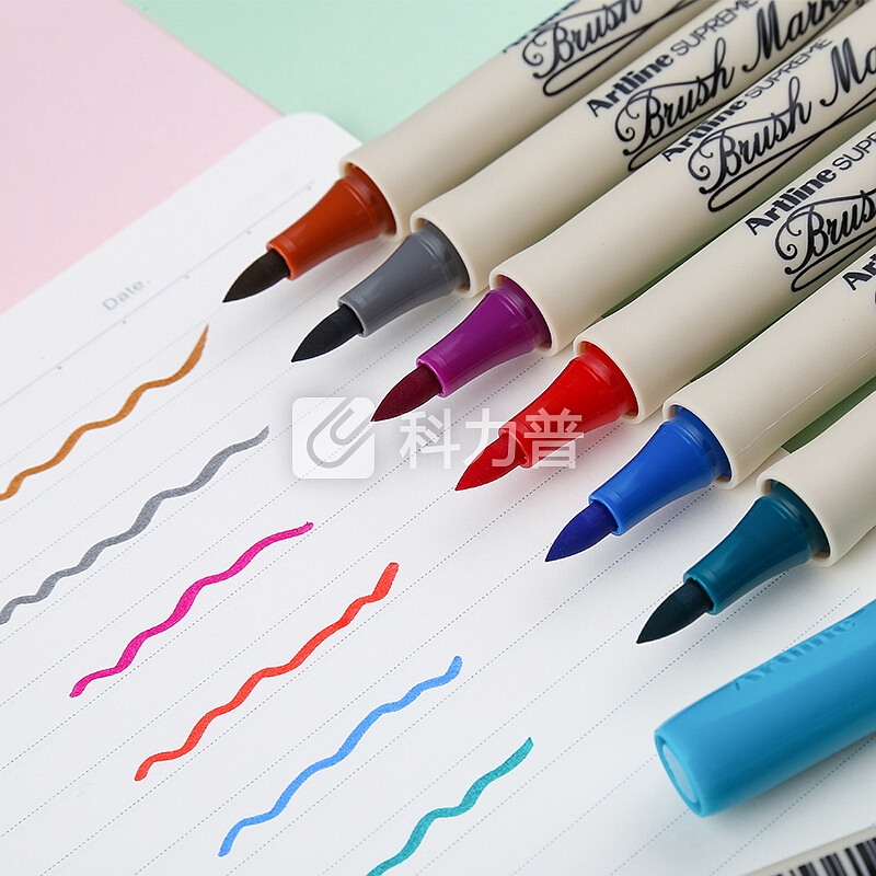 日本旗牌(Shachihata)Artline SUPREME学生儿童图画工具涂画绘画美术多彩画笔 棕EPF-F