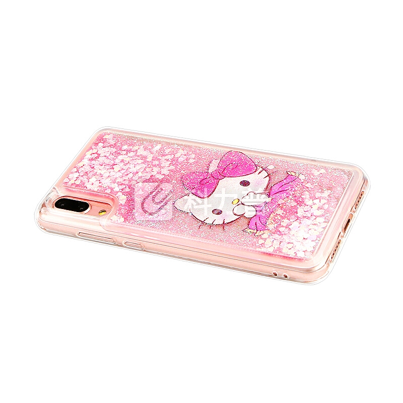 X-doria HelloKitty 华为P20手机壳 网红同款流沙防摔全包硅胶软壳保护套 流光妩媚凯蒂猫
