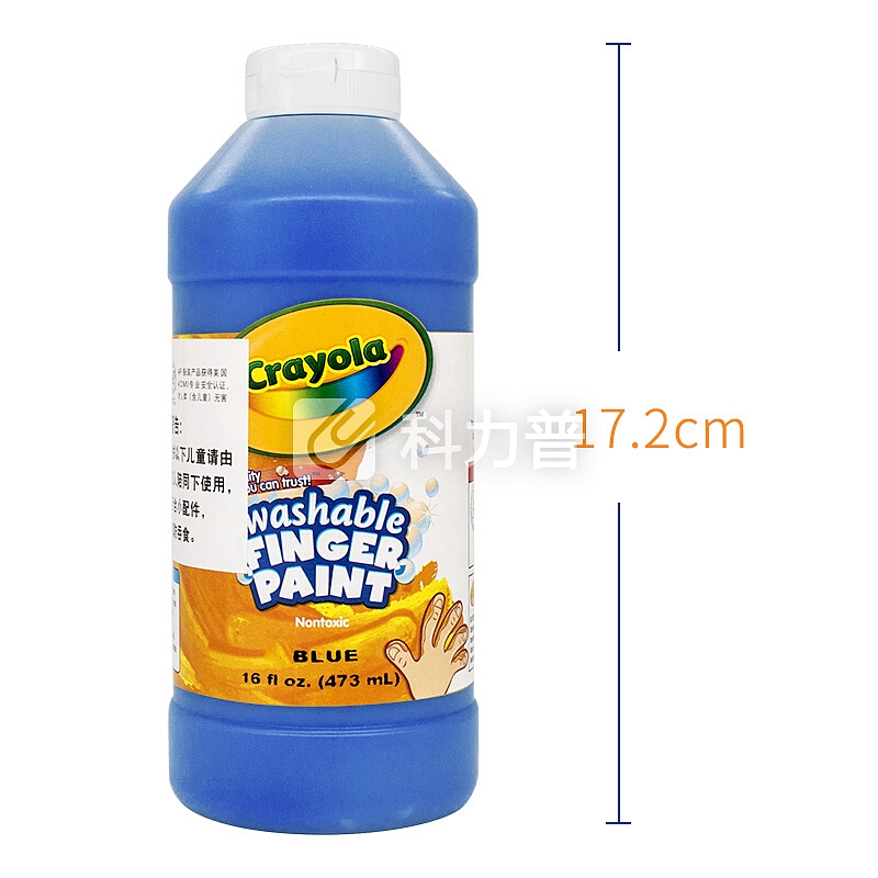 绘儿乐(Crayola)16盎司单瓶装可水洗手指画颜料 美国进口 学生涂料绘画工具 蓝色 55-13165042