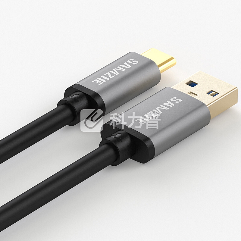 山泽 Type-c数据线 USB3.0安卓手机充电器头线 铝合金电源线 支持华为Mate20Pro/P20 小米8SE/6x 0.25米 黑色