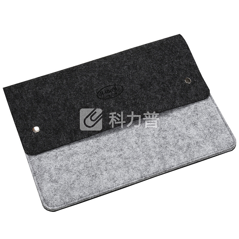 信发(TRNFA)MZ-166 黑灰色毛毡多层文件袋/手拿按扣公文包 办公生活收纳袋/A4资料套/笔记本保护套袋