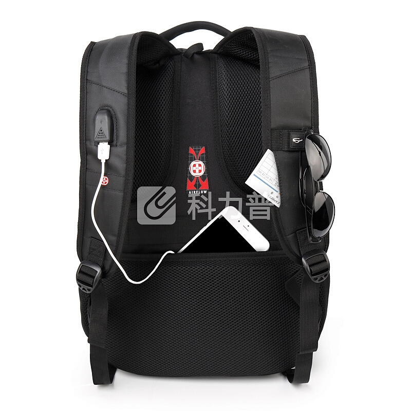 CROSSGEAR 加密防盗 双肩包商务笔记本电脑包15.6英寸 男休闲运动大容量旅行背包双肩书包 CR-9008I黑色