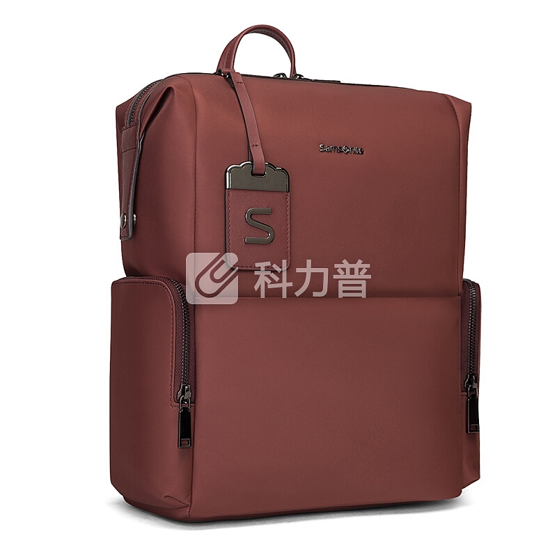 新秀丽明星同款电脑包双肩背包男女书包 Samsonite潮流旅行包TL3 紫红色