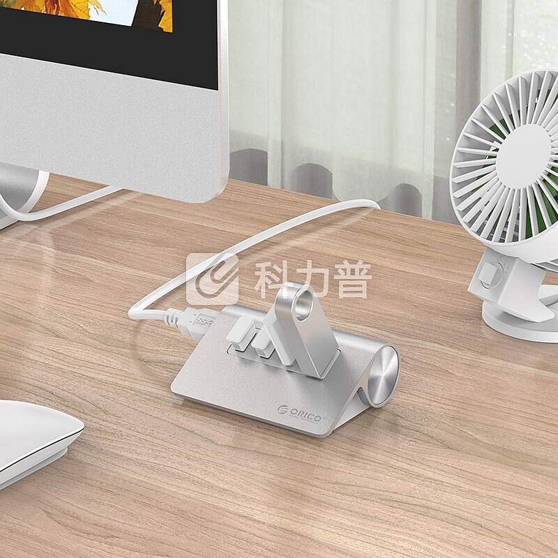 奥睿科(ORICO)USB分线器3.0高速扩展HUB集线器 台式笔记本电脑一拖四多接口转换器 全铝银M3H4
