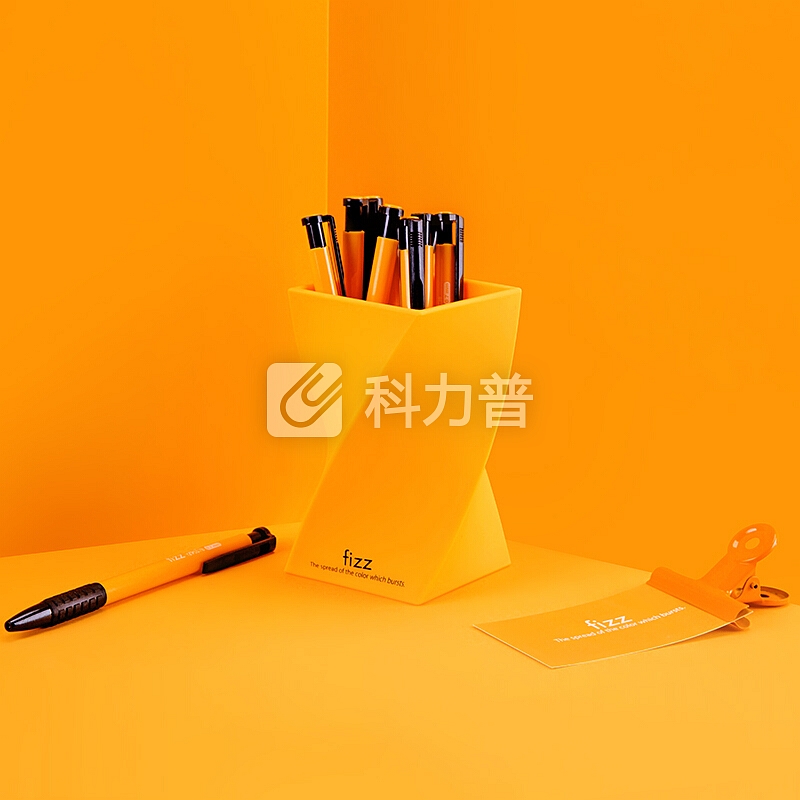 飞兹(fizz)创意铅笔筒精品肤感系列/桌面收纳办公用品X型 橙色FZ210005