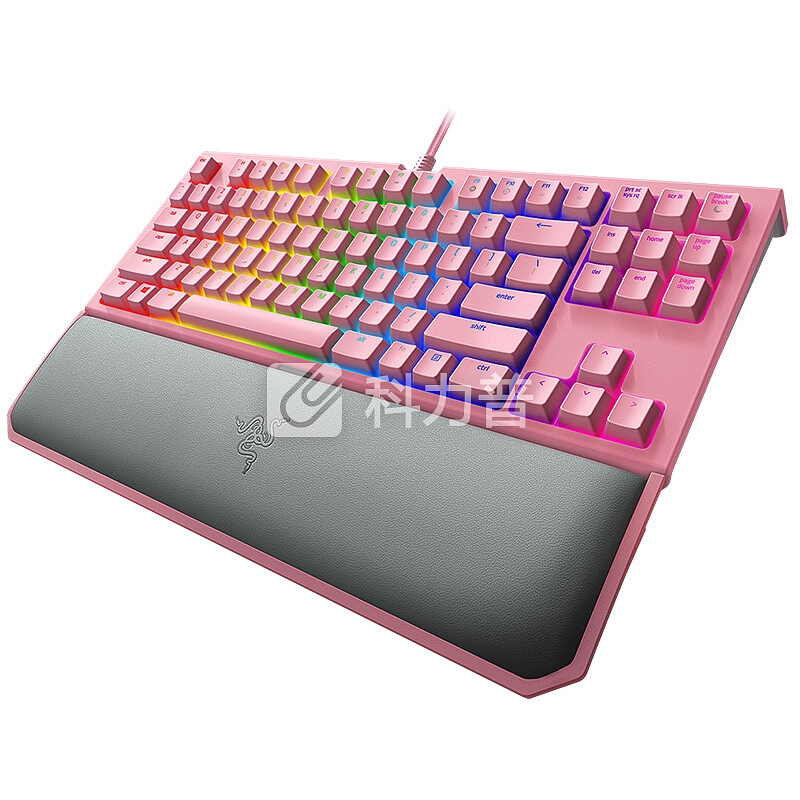 雷蛇(Razer)黑寡妇蜘蛛竞技幻彩版V2-粉晶 绿轴 电竞游戏机械键盘 RGB背光 绝地求生吃鸡键盘