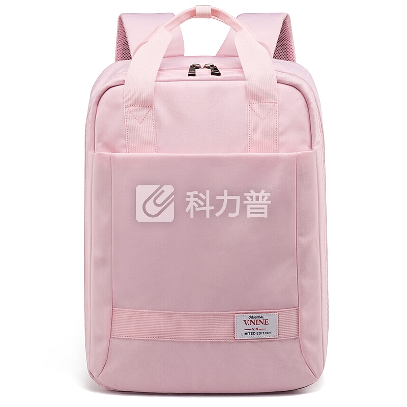 第九城(V.NINE) 双肩包女士电脑包13/14/15.6英寸商务休闲大容量旅行背包防水书包 VD7BV33913J 粉色