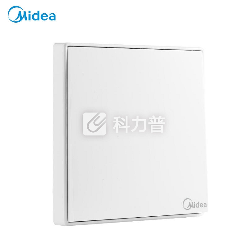 美的(Midea)开关插座电源面板86型一开多控1开一位墙壁家用暗装雅白无边框E05