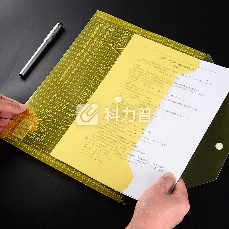 文谷(Wengu)10只透明按扣文件袋 A4资料袋商务收纳袋 办公文件收纳档案袋 D3003多彩条纹