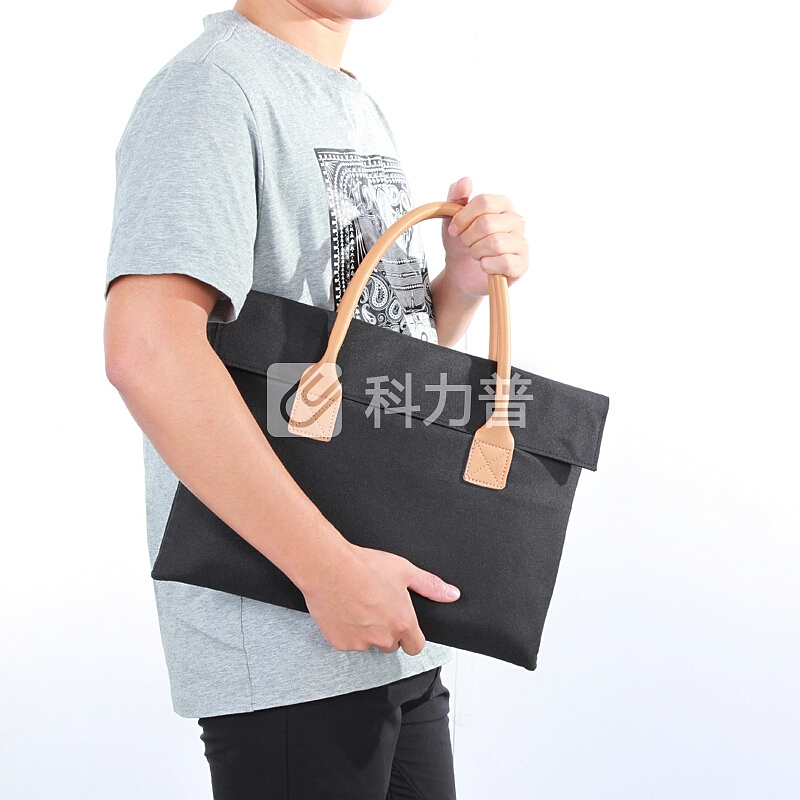 百变猫(baibianmao)简幕 电脑包通用苹果联想微软小米手提包时尚商务休闲笔记本内胆包休闲包15.6英寸 黑色