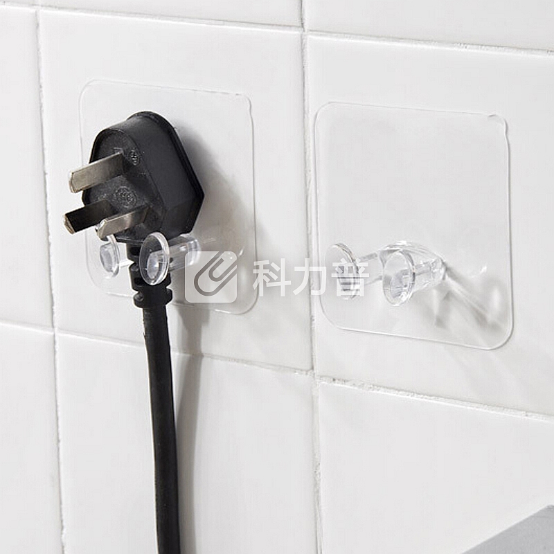 HOUYA HOUYA好雅 10只装 塑料插头挂钩 透明电源挂勾 粘胶收纳 厨房卫生间浴室 免钉粘钩电线插头粘贴支架挂钩