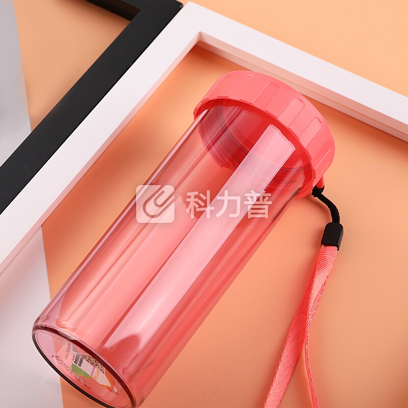 特百惠 特百惠（Tupperware）莹彩塑料杯随心水杯子430ML 运动密封防漏便携水杯 石榴红