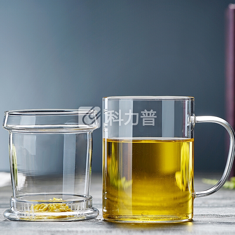 青苹果 GREEN APPLE 青苹果 高硼硅玻璃杯茶水分离杯双层耐热泡茶杯子带过滤玻璃水杯GPB02